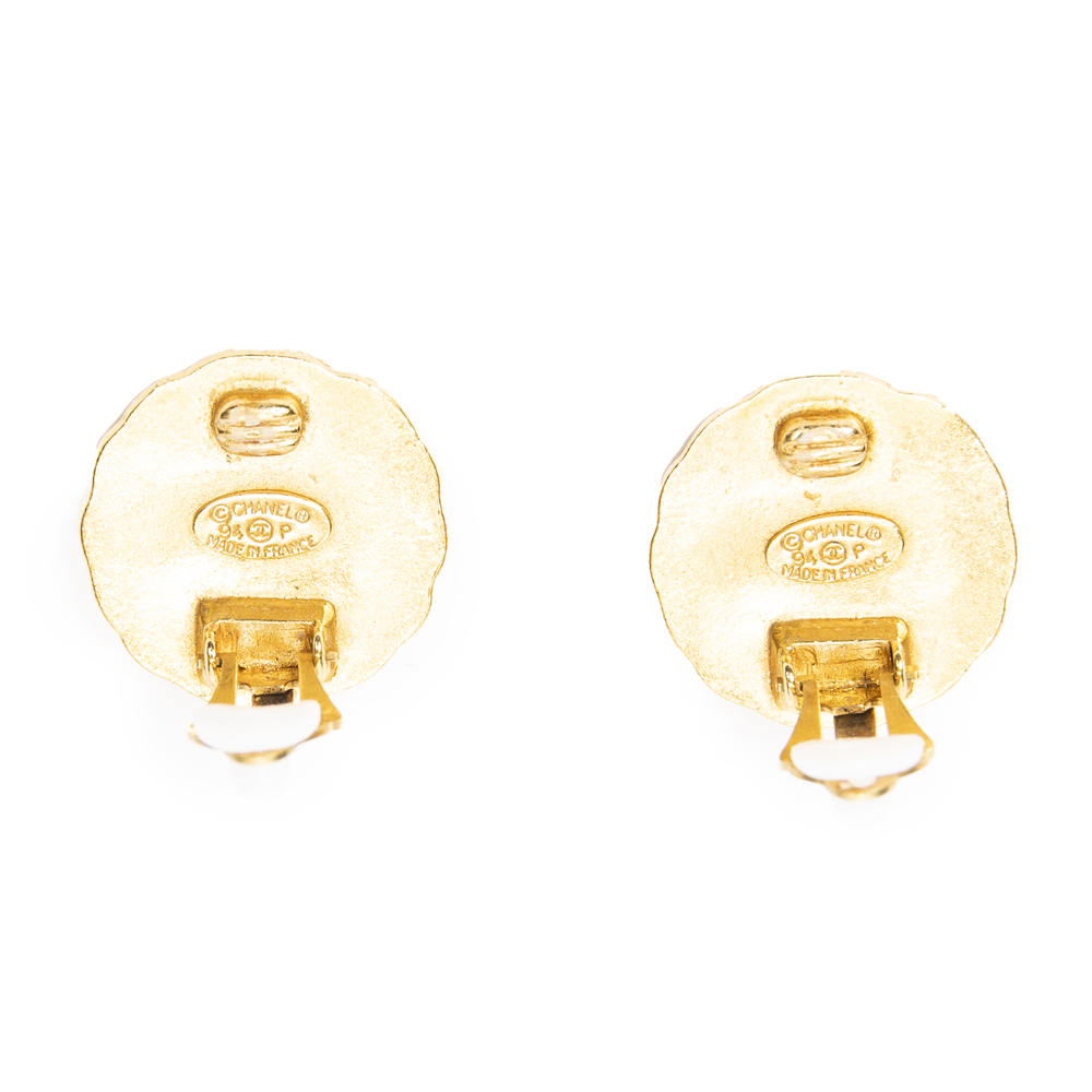 Chanel CC Round Clip On Earrings - Picture 3 of 3